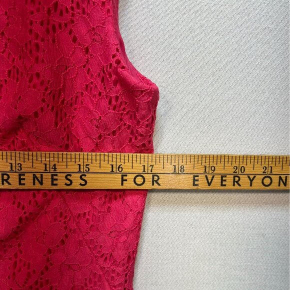 NWT Chaps Women Lace Sheath Dress Size 8 Calypso Coral Sleeveless Party Workwear - Picture 8 of 13